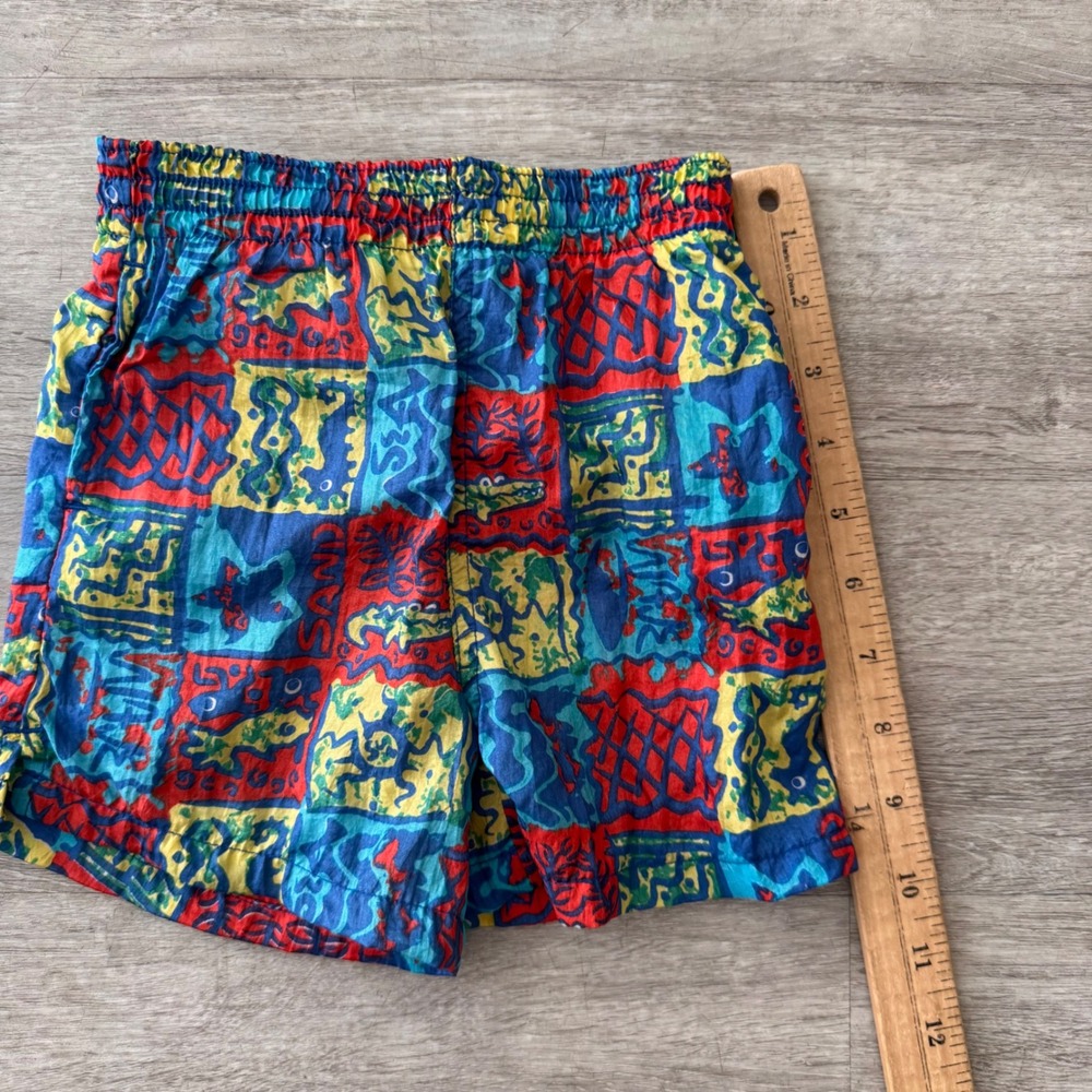 Vintage 1996 Surf Sport Toddler Boys Swim Trunks 24M Multicolor Abstract Print - Picture 6 of 7
